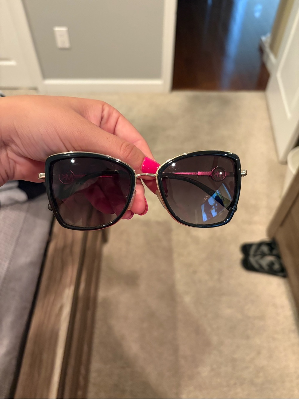 Michael Kors Women’s Oversized Black Sunglasses with Gradient Lenses